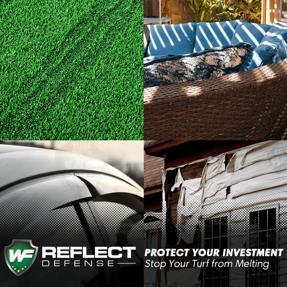 Reflect Defense - anti reflective window film to prevent artificial turf, vinyl siding, car molding, patio furniture and pool covers from melting 