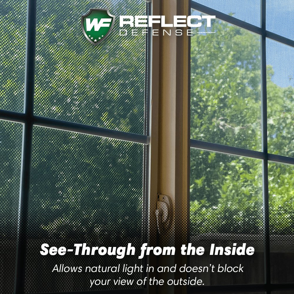 Interior view of Reflect Defense - anti reflective window film to prevent turf and siding from melting 